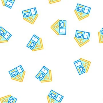 Broken damaged house vector seamless pattern Stock Illustration
