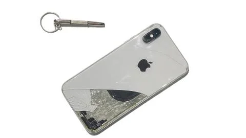 Broken Damaged iPhone X Stock Photos