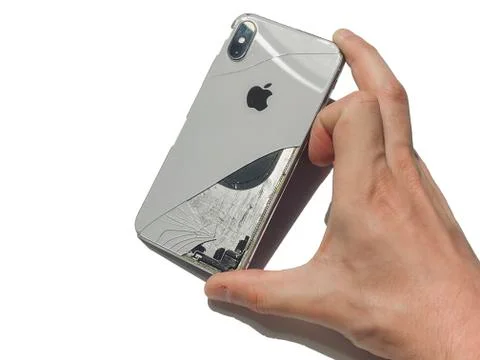 Broken Damaged iPhone X Stock Photos