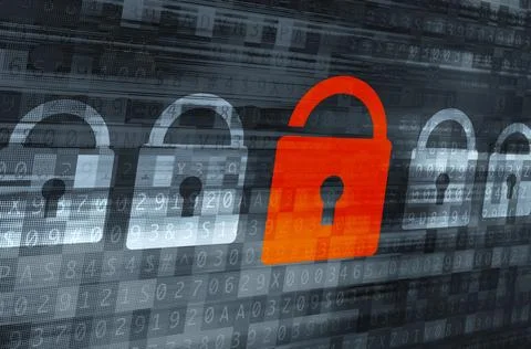 Broken Data Encryption Stock Photos