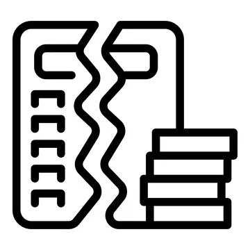 Broken data loss icon outline vector. Computer information Stock Illustration