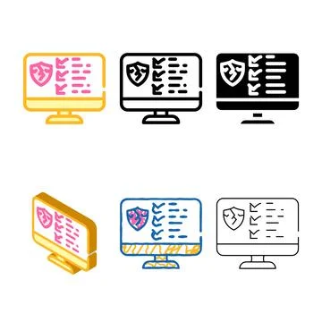 Broken defense system color icon mix vector Stock Illustration