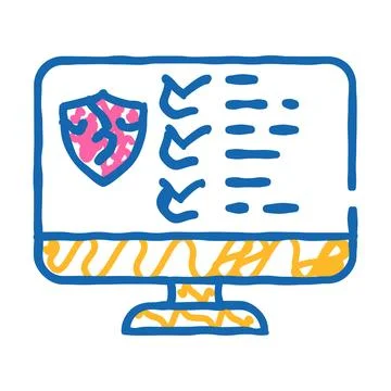 Broken defense system icon doodle illustration Stock Illustration