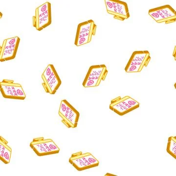Broken defense system isometric icon seamless pattern Illustrazione stock