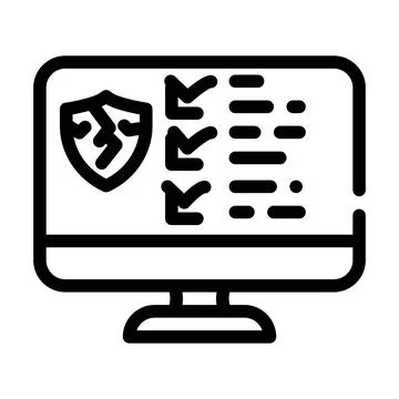 Broken defense system line icon vector illustration 스톡 일러스트