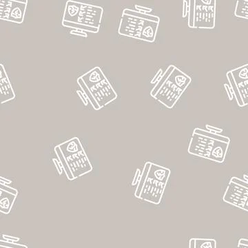Broken defense system line vector seamless pattern Stock Illustration