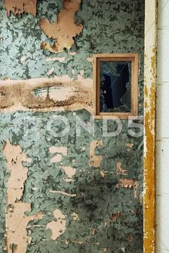 Broken deserted hospital loss room ruin shabby Stock Photos