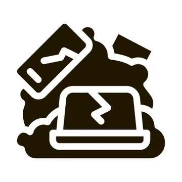 Broken Devices Icon Vector Glyph Illustration Stock Illustration