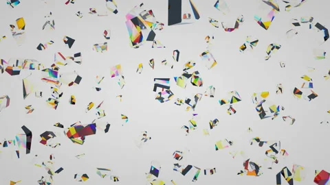 Broken diamonds fly to the camera on a white background. Stock Footage 122004522