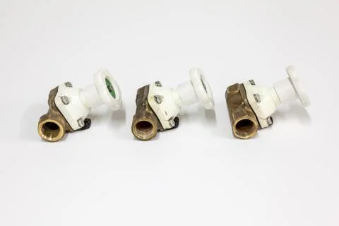 Broken diaphragm valve Foto stock