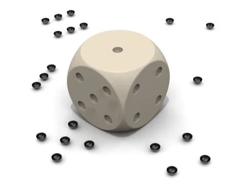 Broken dice without black dots 库存插图