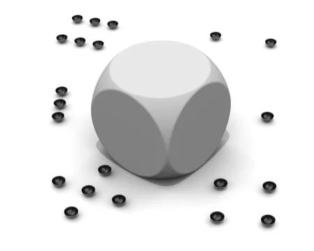 Broken dice without black dots 库存插图