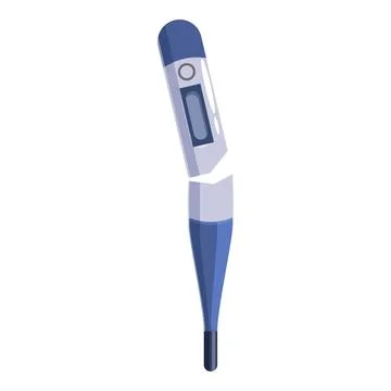 Broken digital clinical thermometer showing high fever Stock Illustration