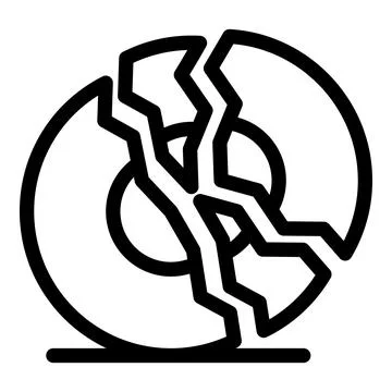 Broken disc showing loss of data and corruption Illustrazione stock