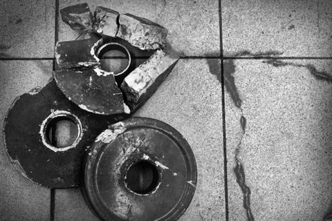 Broken discs on a background Stock Photos