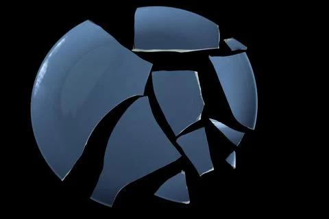 A broken dish on a black background Stock Photos