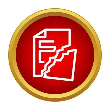 Broken document file icon representing data corruption error Stock Illustration