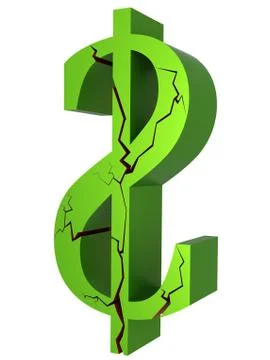 Broken Dollar Sign Illustrazione stock