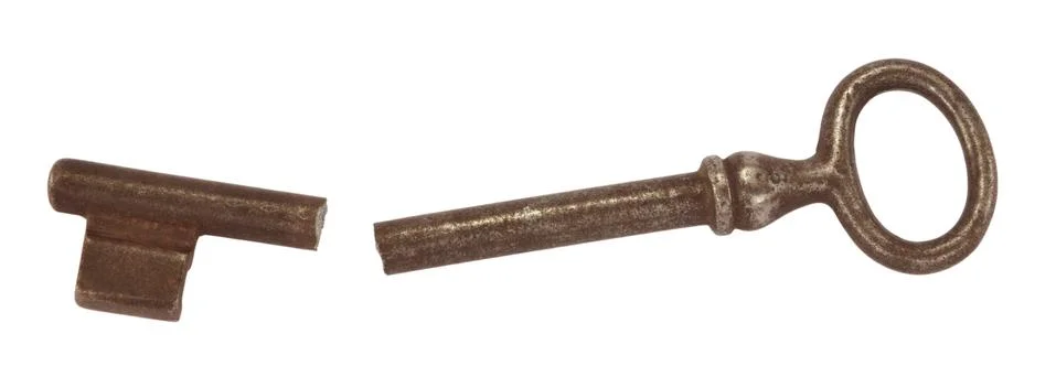 Broken door key Stock Photos