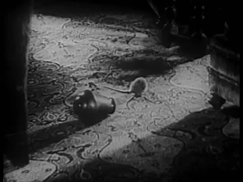 Broken doorknob spinning around mouse on carpet Stock Footage 260251199