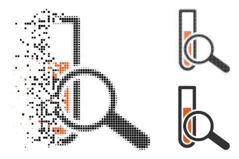 Broken Dot Halftone Chemical Test Icon Stock Illustration