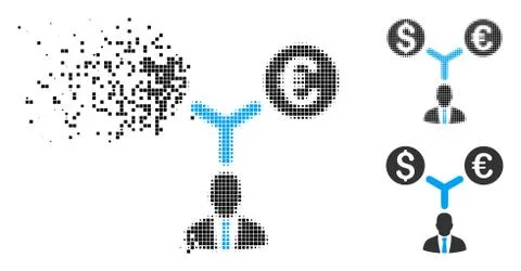 Broken Dot Halftone Currency Manager Icon Stockillustratie