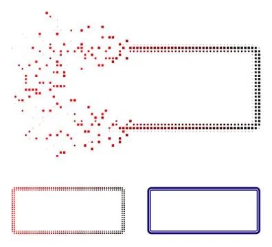 Broken Dot Halftone Double Rounded Rectangle Frame Icon イラスト素材