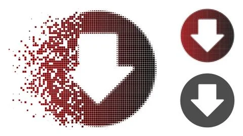 Broken Dot Halftone Down Icon 库存插图