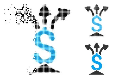 Broken Dot Halftone Financial Aggregator Icon Stockillustratie