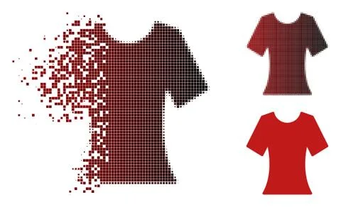 Broken Dot Halftone Lady T-Shirt Icon Illustrazione stock
