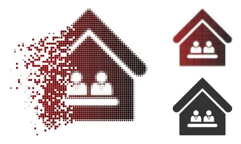 Broken Dot Halftone Management Office Icon Stockillustratie
