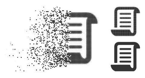 Broken Dot Halftone Paper Roll Icon Illustrazione stock