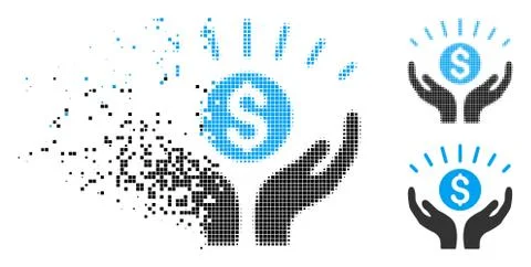 Broken Dot Halftone Prosperity Icon 스톡 일러스트
