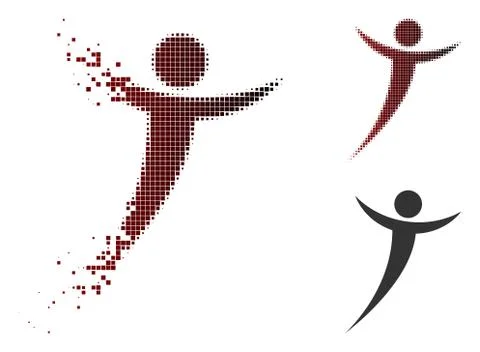 Broken Dotted Halftone Abstract Man Icon イラスト素材
