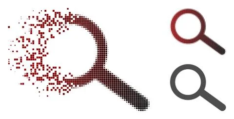 Broken Dotted Halftone Find Tool Icon Stock Illustration