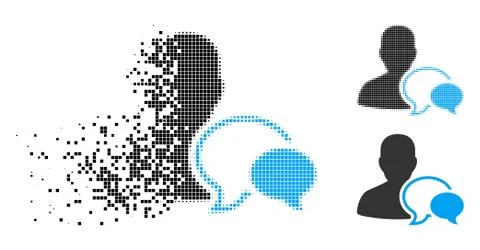 Broken Dotted Halftone Forum Moderator Icon Illustrazione stock