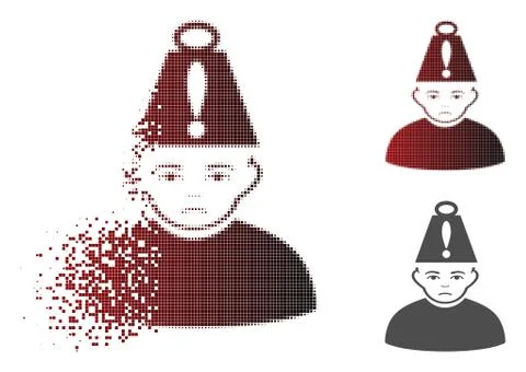 Broken Dotted Halftone Head Stress Weight Icon with Face Illustrazione stock