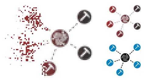 Broken Dotted Halftone Iota Mining Pool Icon Stock Illustration