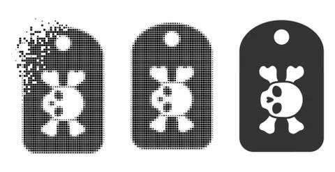 Broken Dotted Halftone Morgue Mark Icon Stockillustratie