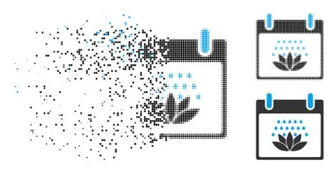 Broken Dotted Halftone Spa Shower Calendar Day Icon Stockillustratie