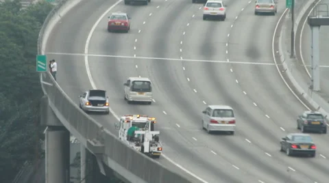 Broken down car on side of road Stock Footage 1104151