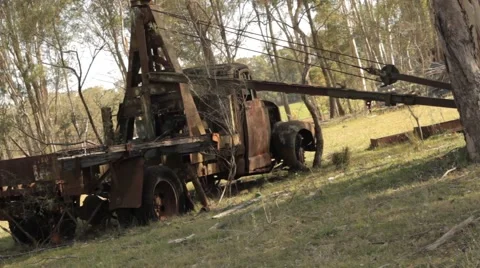 Broken down old rusty pickup truck Stock Footage 52372619