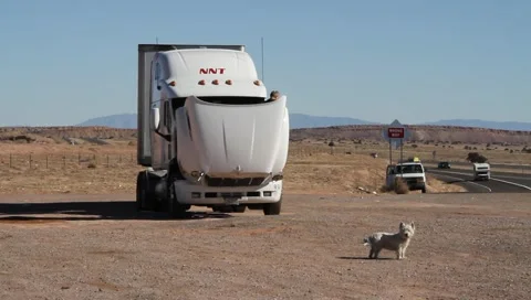 Broken Down Semi Truck Stock Footage 1058631