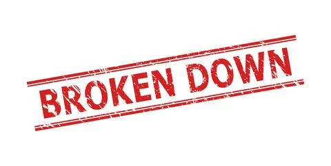 BROKEN DOWN Stamp Seal with Corroded Style and Double Parallel Lines Stock-Illustration