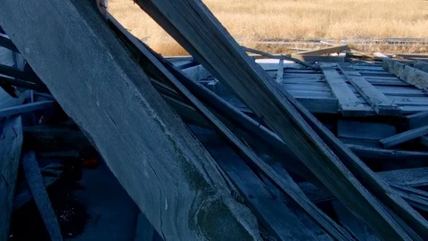 Broken down wood outside Abandoned House Oregon Stock Footage 81603956