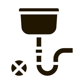 Broken Drain Tank Icon Vector Glyph Illustration Stock Illustration
