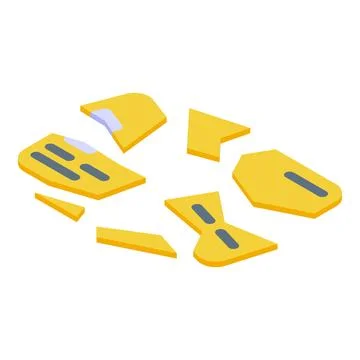 Broken drone falling from sky after crash Stock Illustration