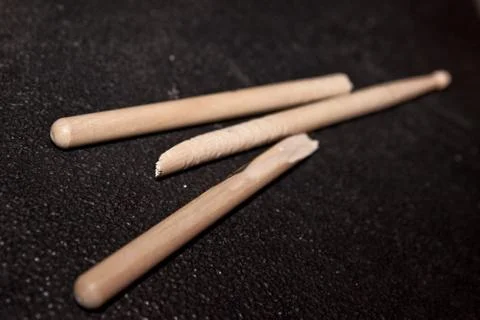 Broken drumsticks Stock Photos