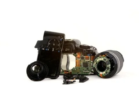 Broken DSLR camera Stock Photos