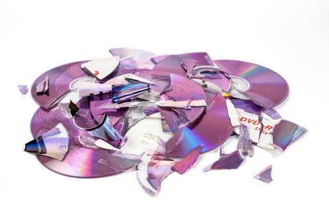 Broken DVD discs Stock Photos